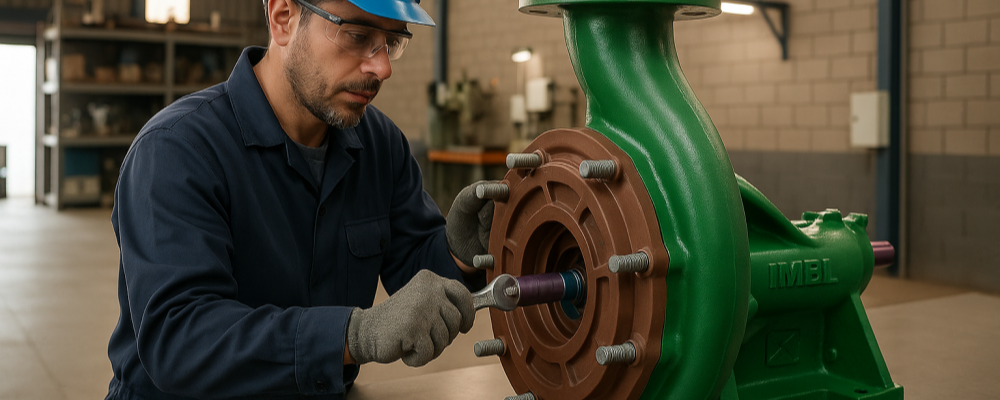 Oficina de bombas industriais